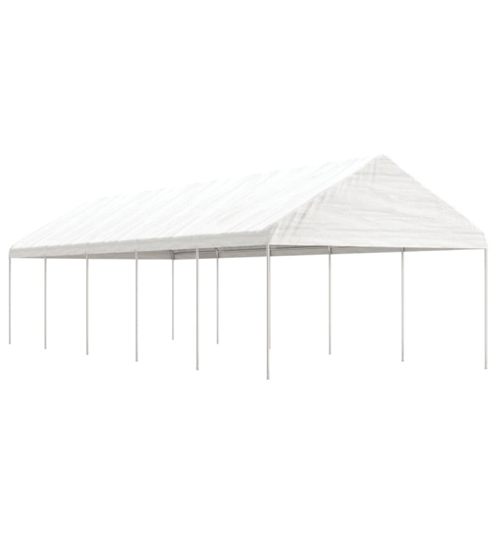 Belvédère avec toit blanc 11,15x4,08x3,22 m polyéthylène | Mobilier & Déco