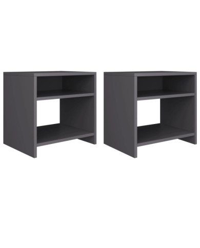 Tables de chevet 2 pcs Gris 40x30x40 cm Bois d'ingénierie | Mobilier & Déco