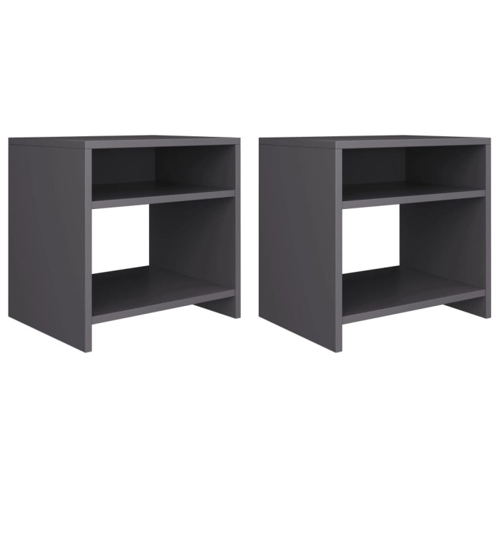 Tables de chevet 2 pcs Gris 40x30x40 cm Bois d'ingénierie | Mobilier & Déco