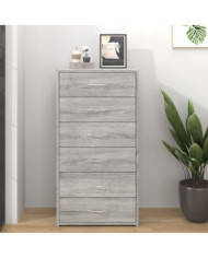 Buffet avec 6 tiroirs Sonoma gris 50x34x96 cm Bois d'ingénierie | Mobilier & Déco
