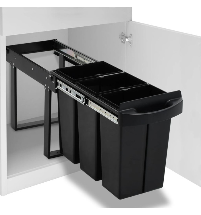 Poubelle amovible de cuisine fermeture en douceur 36 L | Mobilier & Déco