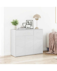 Buffet Blanc brillant 88x30x70 cm Bois d'ingénierie | Mobilier & Déco