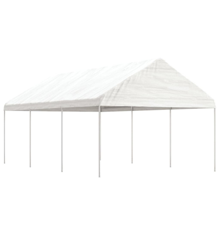Belvédère avec toit blanc 6,69x4,08x3,22 m polyéthylène | Mobilier & Déco