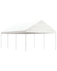Belvédère avec toit blanc 6,69x4,08x3,22 m polyéthylène | Mobilier & Déco