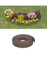 Bordures de jardin 3 pcs marron 10 m 10 cm polyéthylène | Mobilier & Déco