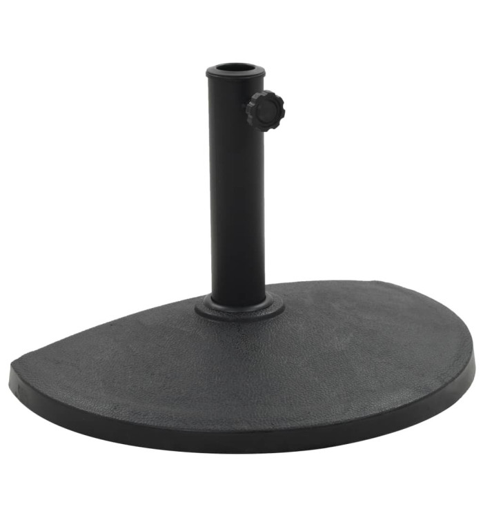 Socle demi-rond de parasol Polyrésine 9 kg Noir | Mobilier & Déco