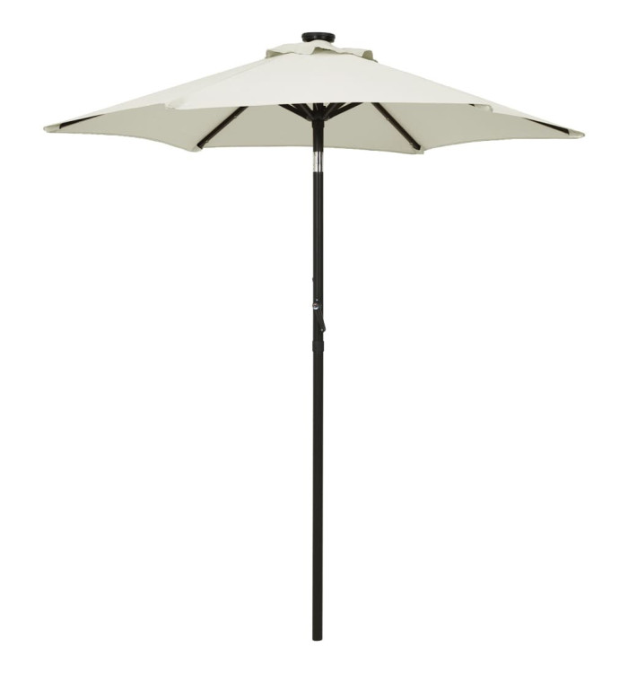 Parasol avec lumières LED sable 200x211 cm aluminium | Mobilier & Déco
