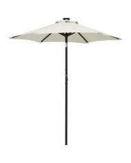 Parasol avec lumières LED sable 200x211 cm aluminium | Mobilier & Déco