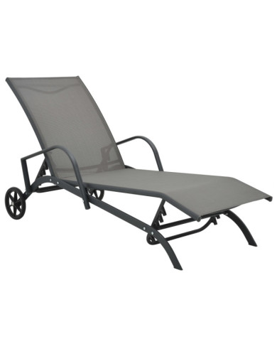 Chaise longue Acier et textilène | Mobilier & Déco