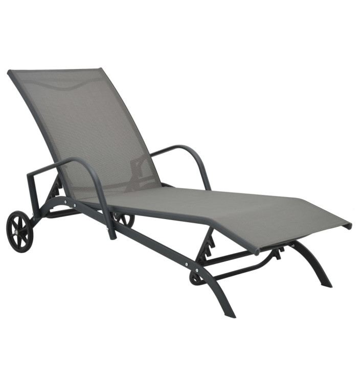 Chaise longue Acier et textilène | Mobilier & Déco