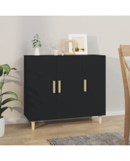 Buffet noir 90x34x80 cm bois d'ingénierie | Mobilier & Déco