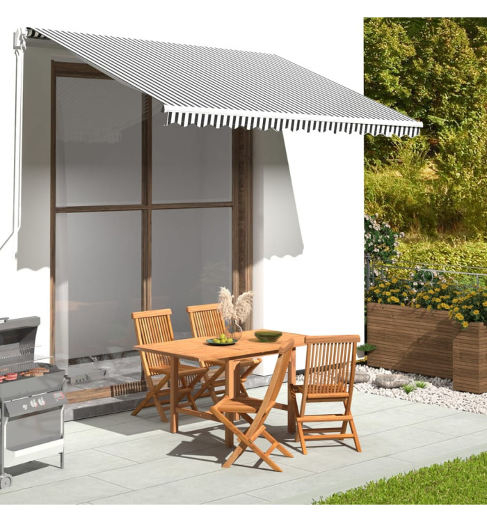 Tissu de remplacement pour auvent Anthracite et blanc 3,5x2,5 m | Mobilier & Déco