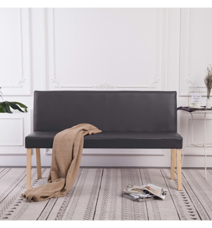 Banc 139,5 cm Gris Similicuir | Mobilier & Déco