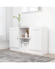 Buffet Blanc brillant 120x30,5x70 cm Bois d'ingénierie | Mobilier & Déco