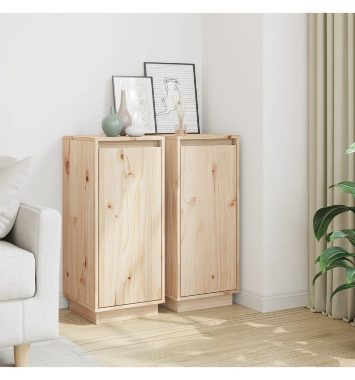 Buffets 2 pcs 31,5x34x75 cm Bois massif de pin | Mobilier & Déco