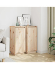 Buffets 2 pcs 31,5x34x75 cm Bois massif de pin | Mobilier & Déco