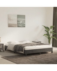 Cadre de lit sans matelas gris foncé 140x200 cm velours | Mobilier & Déco