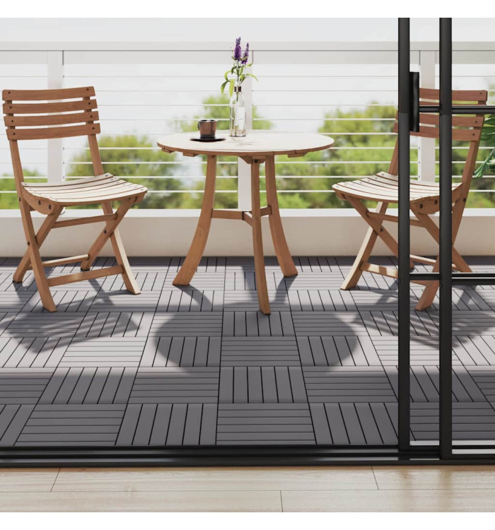 Carreaux de terrasse 10pcs Délavage gris 30x30 cm Acacia solide | Mobilier & Déco