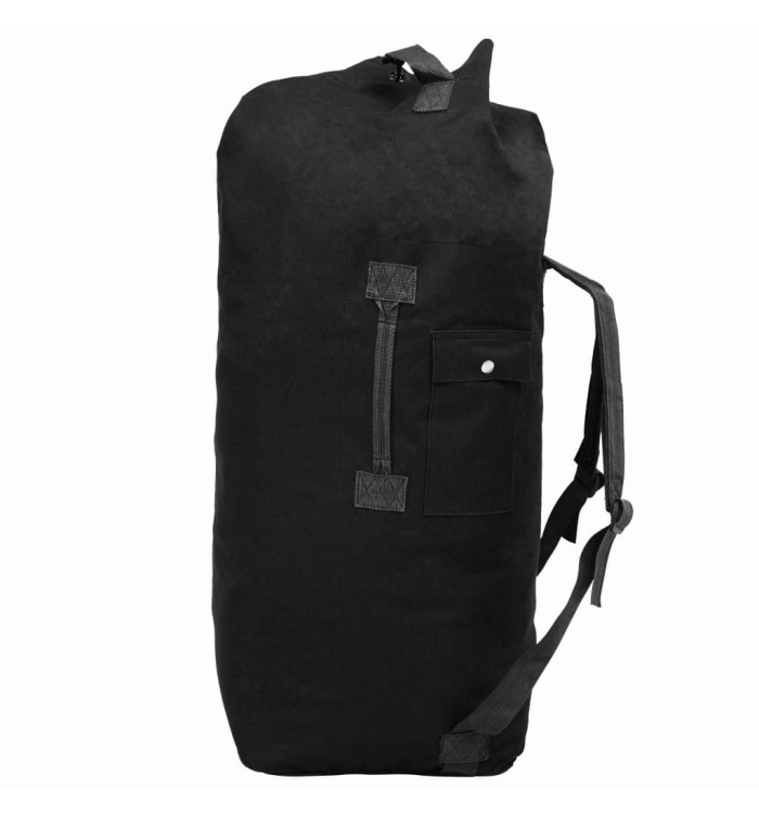 Sac de sport en style militaire 85 L Noir | Mobilier & Déco