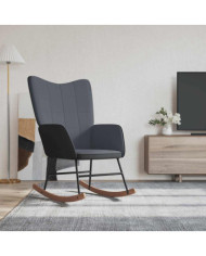 Chaise à bascule Gris foncé Velours et PVC | Mobilier & Déco