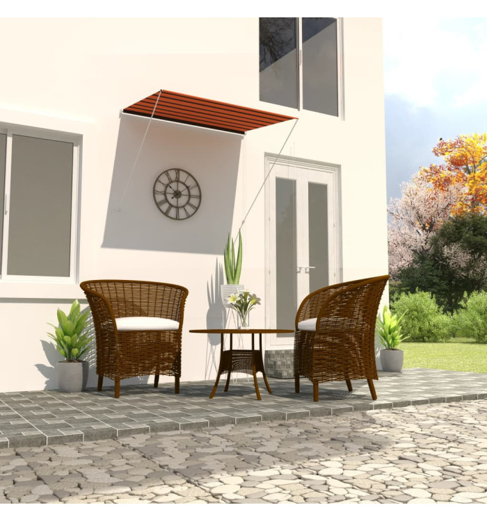 Auvent rétractable 200x150 cm Orange et marron | Mobilier & Déco