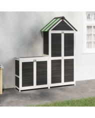 Ensemble de remise à outils de jardin 2 pcs gris pin massif | Mobilier & Déco