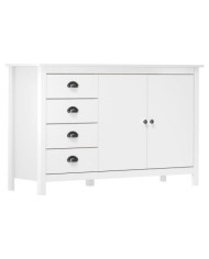Buffet Hill Blanc 130x40x80 cm Bois de pin solide | Mobilier & Déco
