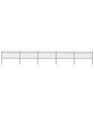 Clôture de jardin avec dessus en lance Acier 8,5x0,8 m Noir | Mobilier & Déco