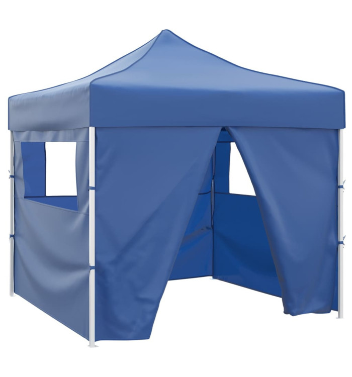 Tente pliable avec 4 parois Bleu 3 x 3 m | Mobilier & Déco