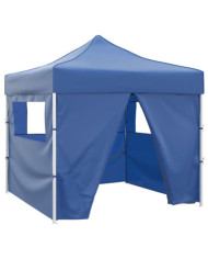 Tente pliable avec 4 parois Bleu 3 x 3 m | Mobilier & Déco