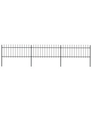 Clôture de jardin avec dessus en lance Acier 5,1 x 0,8 m Noir | Mobilier & Déco