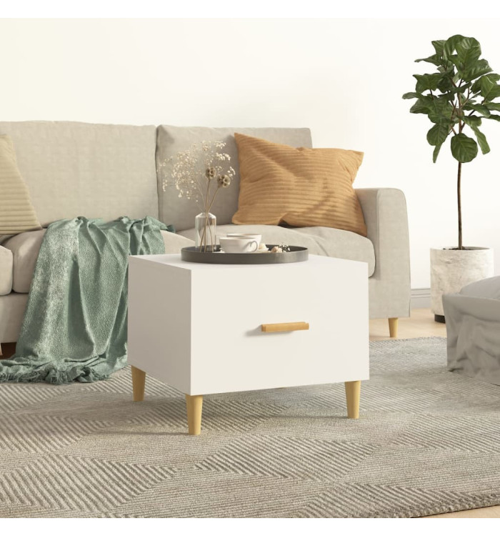 Table basse Blanc 50x50x40 cm Bois d'ingénierie | Mobilier & Déco