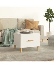 Table basse Blanc 50x50x40 cm Bois d'ingénierie | Mobilier & Déco