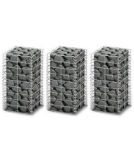 Jeu de panier de gabion 3 pcs Fil galvanisé 25x25x50 cm | Mobilier & Déco