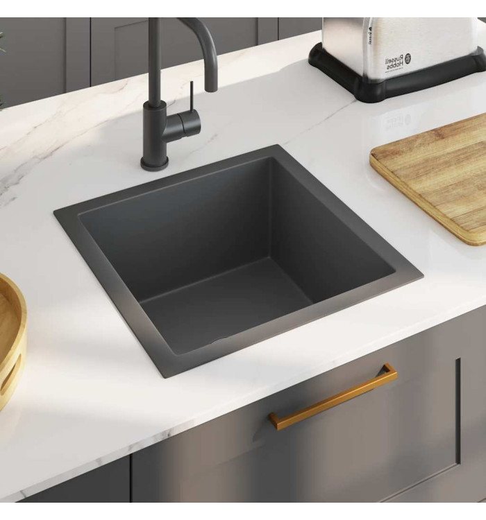 Évier de cuisine fait à la main Noir Acier inoxydable | Mobilier & Déco
