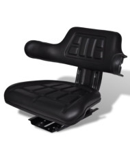 Siège de tracteur avec dossier Noir | Mobilier & Déco