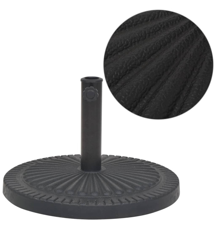 Socle de parasol Résine Rond Noir 14 kg | Mobilier & Déco