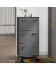Armoire à chaussures HAMAR Gris foncé 59,5x35x117 cm Pin massif | Mobilier & Déco