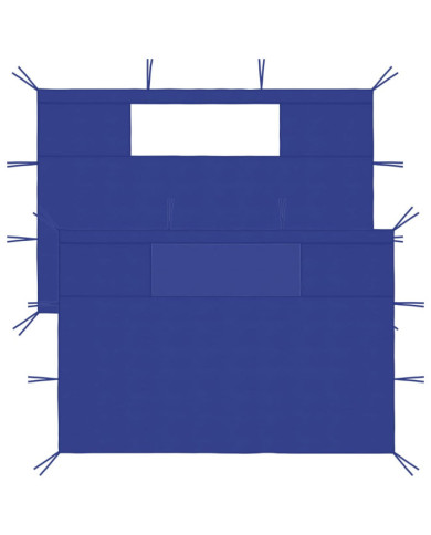 Parois latérales de belvédère avec fenêtres 2 pcs Bleu | Mobilier & Déco
