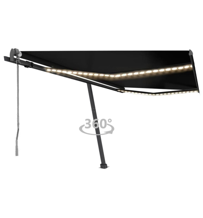 Auvent automatique capteur de vent et LED 400x300 cm Anthracite | Mobilier & Déco