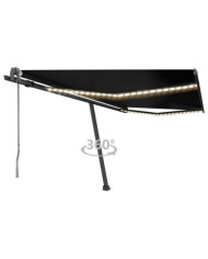 Auvent automatique capteur de vent et LED 400x300 cm Anthracite | Mobilier & Déco