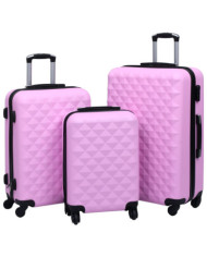 Ensemble de valises rigides 3 pcs Rose ABS | Mobilier & Déco
