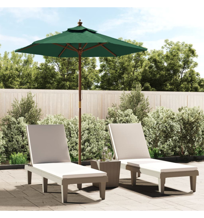 Parasol de jardin avec mât en bois vert 196x231 cm | Mobilier & Déco