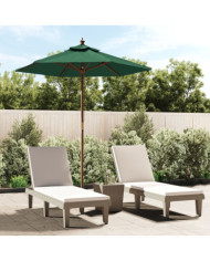 Parasol de jardin avec mât en bois vert 196x231 cm | Mobilier & Déco