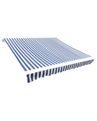 Toit d'auvent Toile Bleu et blanc 6x3 m (Cadre non inclus) | Mobilier & Déco