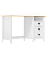 Bureau Hill avec 3 tiroirs 120x50x74 cm Pin solide | Mobilier & Déco