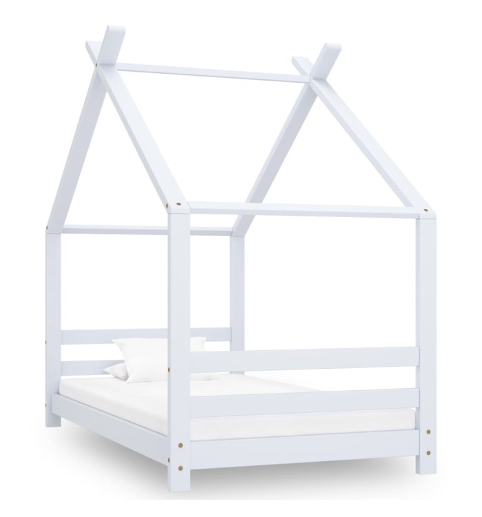 Cadre de lit d'enfant Blanc Bois de pin massif 80x160 cm | Mobilier & Déco