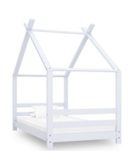 Cadre de lit d'enfant Blanc Bois de pin massif 80x160 cm | Mobilier & Déco