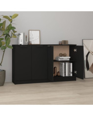 Buffets 2 pcs Noir 60x30x70 cm Bois d'ingénierie | Mobilier & Déco