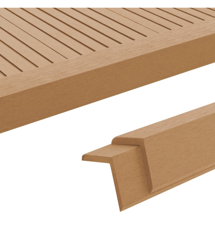 Cornière de terrasse 5 pcs WPC 170 cm Couleur teck | Mobilier & Déco